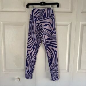 Vitality Lavender Purple Swirl Leggings Yoga Pilates Run Gym XXS No Seam High